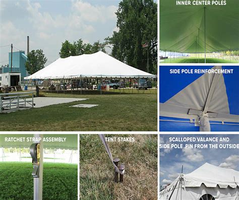 Multipurpose Tent 40’ X 80’ Pole Tent Complete with Sidewalls stakes and ropes - Giant Tents