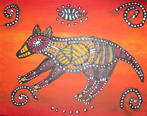 Aboriginal Thylacine painting by thylobscene on DeviantArt