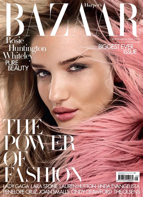 Rosie Huntington-Whiteley - Harper's Bazaar Magazine (UK) - September 2014 Cover • CelebMafia