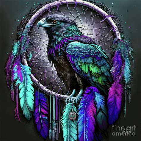 Raven Dreamcatcher Digital Art by Tina LeCour - Fine Art America