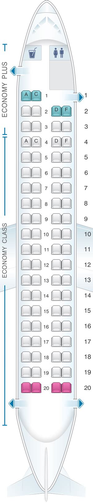 Mapa de asientos WestJet Dash8 Q400 - Plano del avión | SeatMaestro.es