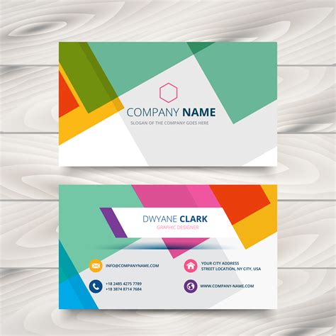 modern colorful business card template design - Download Free Vector ...