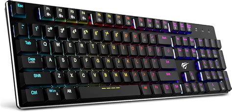 HAVIT UK Layout Mechanical Keyboard Backlit Wired Gaming Keyboard Extra-Thin & Light, Kailh ...