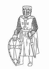 Basic Knight Holding Sword And Shield coloring Page  Download Print sketch template