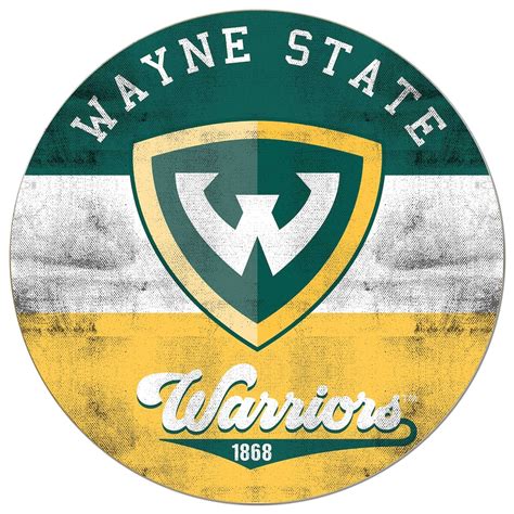 Wayne State Warriors 20'' x 20'' Retro Logo Circle Sign