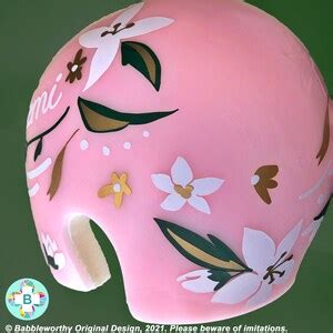 Plagiocephaly Helmet Decals, Floral Starband Cranial Band Decal Stickers for Pink Helmet helmet ...