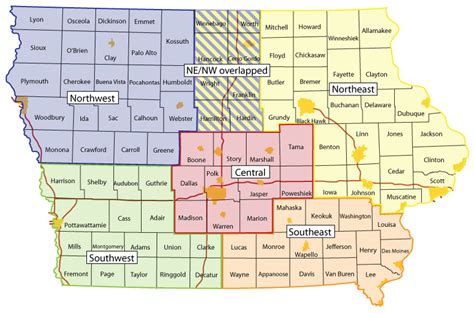 Iowa 511 Facebook region descriptions