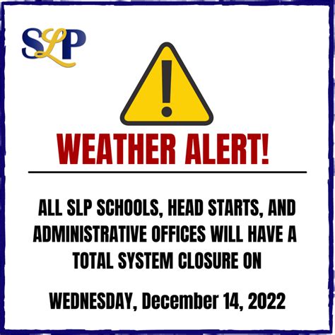 Weather Advisory Prompts SLP School Closures Wednesday, December 14th ...