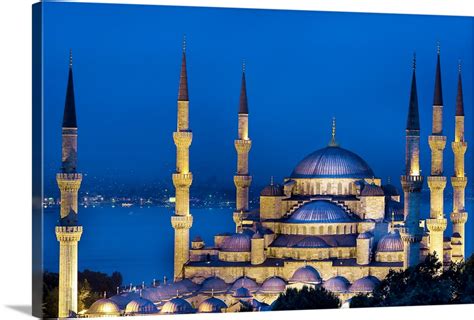 Turkey, Istanbul, Bosphorus, Blue Mosque, Sultan Ahmed Mosque, The mosque at night Wall Art ...