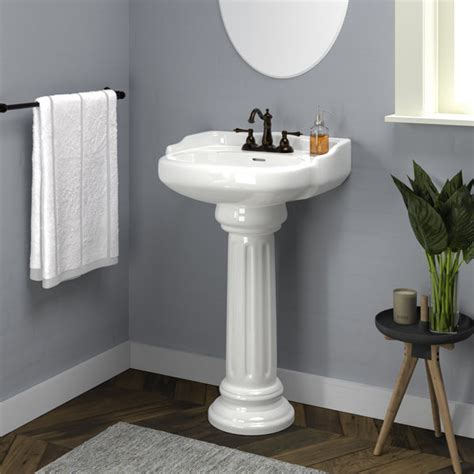 Barclay Vicki 35.5'' Tall Vitreous China Oval Pedestal Bathroom Sink ...