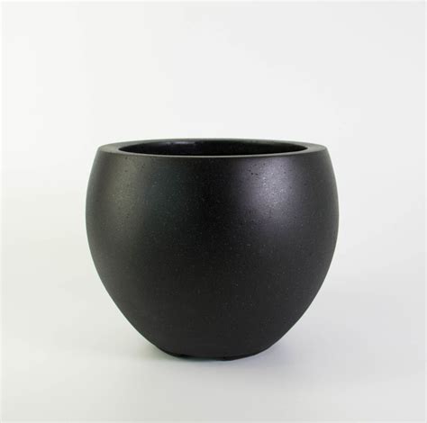 Rounded Black Pot | For Indoor Plants - plantandpot.nz