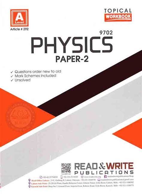 A level Physics 9702 Paper 2 Topical Workbook by Read & Write - Pak Army Ranks