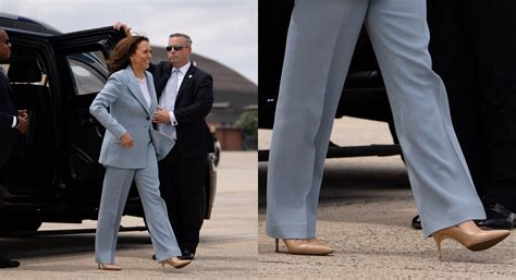 Kamala Harris Travels to Atlanta in Her Go-To Heels and Power Suit – Footwear News