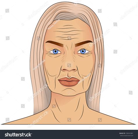 Cartoon Illustration Old Woman Face Stock Vector (Royalty Free ...