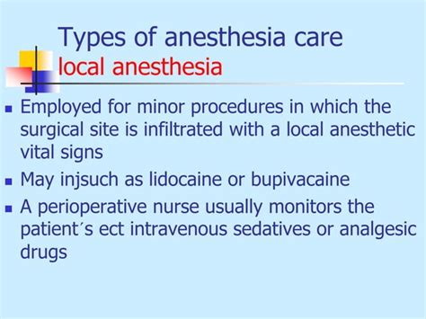 Types of anesthesia