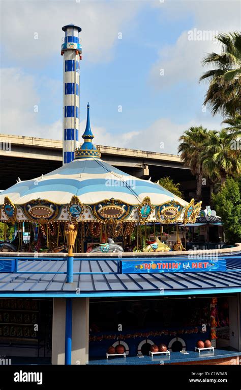 Carousel ride at the Houston Downtown Aquarium. Texas, USA Stock Photo - Alamy