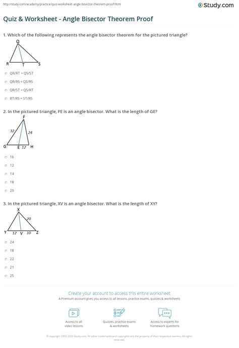 Angle Bisector Theorem Worksheet – Imsyaf.com