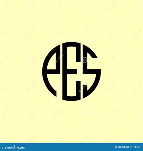 Creative Rounded Initial Letters PES Logo Cartoon Vector | CartoonDealer.com #226896835