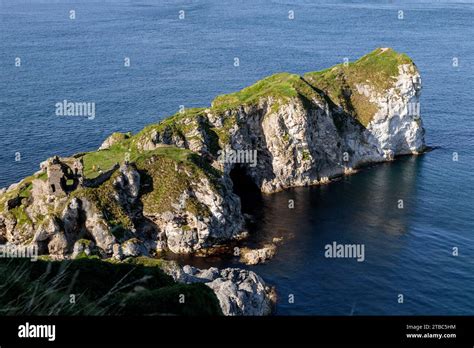 The ruins of Kinbane castle, County Antrim, Northern Ireland Stock ...