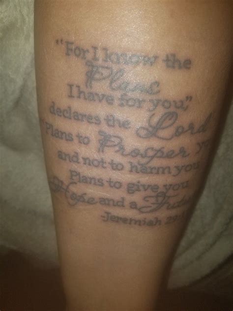 Jeremiah 29:11 tattoo | Jeremiah 29 11 tattoo, Tattoos for women, Forearm tattoo women