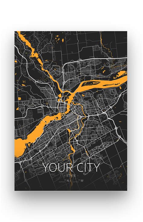 Your custom city map printed poster / Any worldwide city / | Etsy