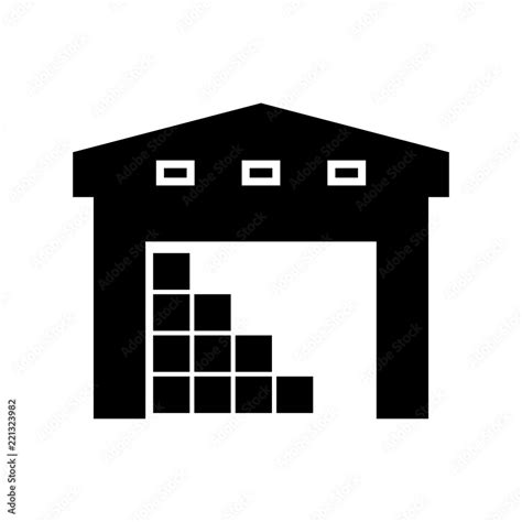 Warehouse building silhouette icon Stock Vector | Adobe Stock