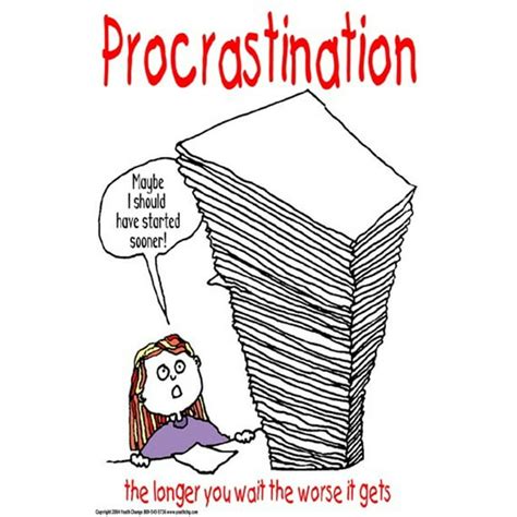 Youth Change Poster #39 Procrastination Cartoon Classroom Poster Helps Students Stop ...