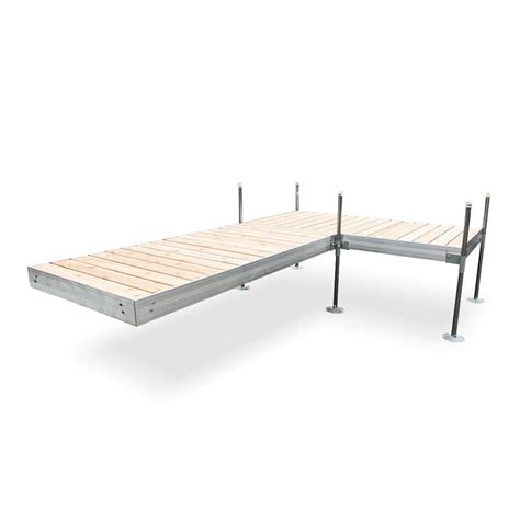 Tommy Docks 12 ft. L-Style Aluminum Frame with Cedar Decking Complete Dock Package for DIY Dock ...