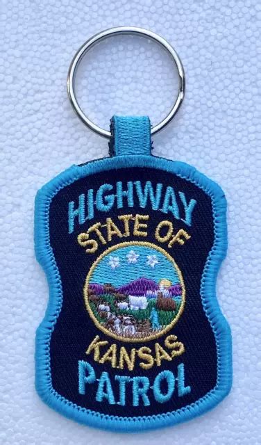 KANSAS HIGHWAY PATROL State Police Patch Keychain Authentic Rare Brand ...