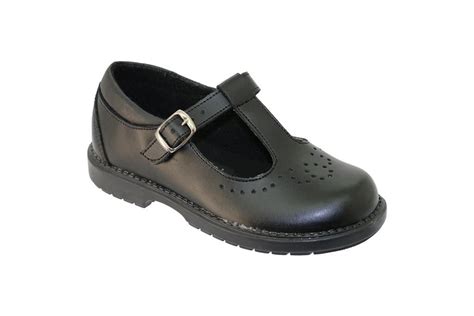 Toughees Lisa Girls Buckle T- Bar Genuine Leather School Shoes - Black | Buy Online in South ...