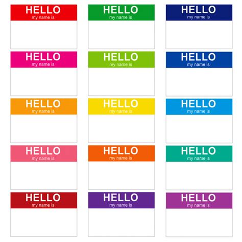 Pnate 5 Sheets Hello My Name Adhesive Labels Stickers Gift Name Tags ...