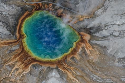 Aerial view of Grand Prismatic Spring. | Smithsonian Photo Contest | Smithsonian Magazine