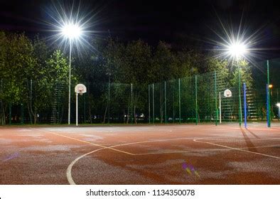 Empty Basketball Court Night Park Stock Photo 1134350078 | Shutterstock