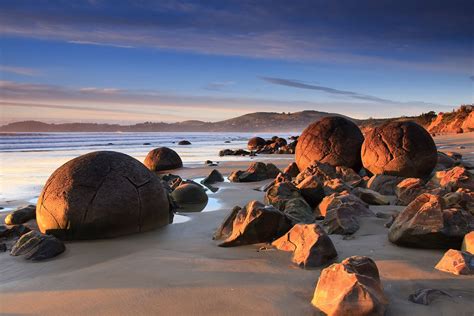 Moeraki Boulders Golden Light - NZ Landscape Prints