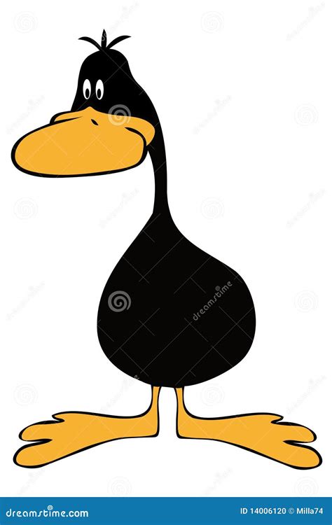 Funny Black Duck. stock vector. Illustration of dark - 14006120