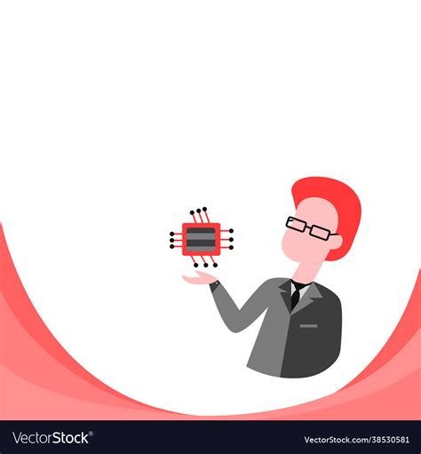 Man drawing standing wearing glasses holding Vector Image