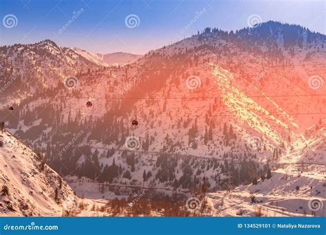 Cable Car Medeo To Shymbulak, Almaty, Kazakhstan Stock Image - Image of medeu, peak: 134529101