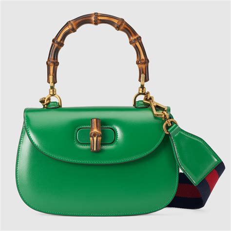 Gucci Bamboo 1947 small top handle bag in green leather | GUCCI® US