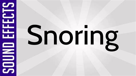 Male Snoring Sound Effects - YouTube