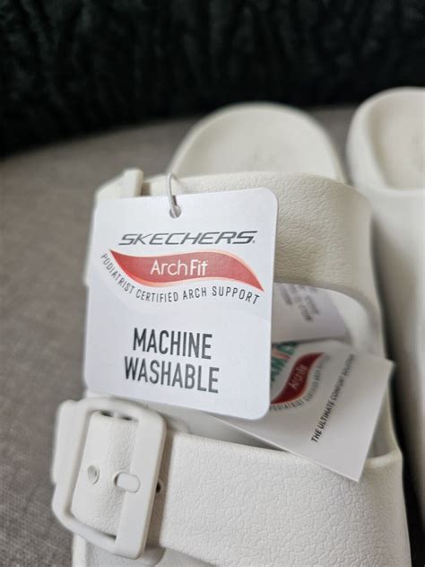 Skechers Arch Fit Foamies Slide Sandal White Size 5 UK EU 38 RRP £50 | eBay