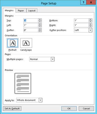 How to Use the Page Setup Dialog Box in Word 2013 - dummies