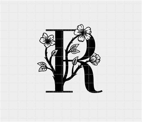 Letter R SVG, Floral Letter SVG, Floral Monogram Character, Floral Wedding Letter, Flower Letter ...