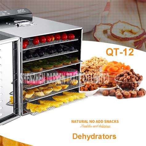 QT-12 Temperature time control Stainless Steel fruit dehydrator machine ...