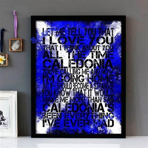 "Caledonia (Version 2)" Dougie Maclean - Framed Lyrics Wall Art Design