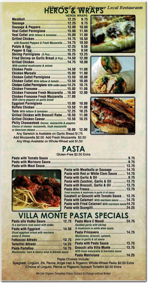 Villa Monte Page Ave Restaurant in Staten Island / Menus & Photos