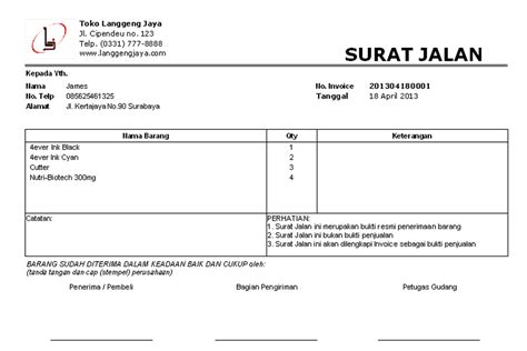 Contoh Surat Jalan Kontainer Contoh Surat - IMAGESEE