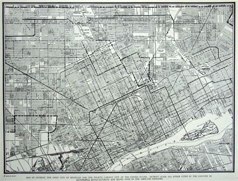 1937 Vintage City Map of Detroit Michigan by bananastrudel on Etsy