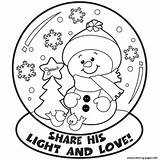 Snow Globe Winter S7cae Coloring Page Printable sketch template