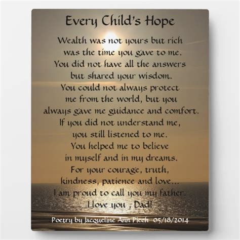 Every Child's Hope Poetry Plaque | Zazzle