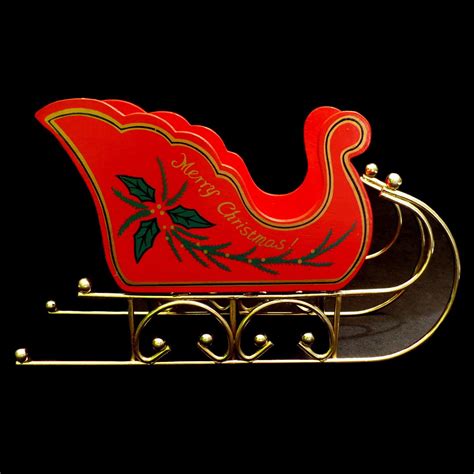 WOODEN CHRISTMAS SLEIGH / VINTAGE-INSPIRED DESIGN / WOOD with METAL ...